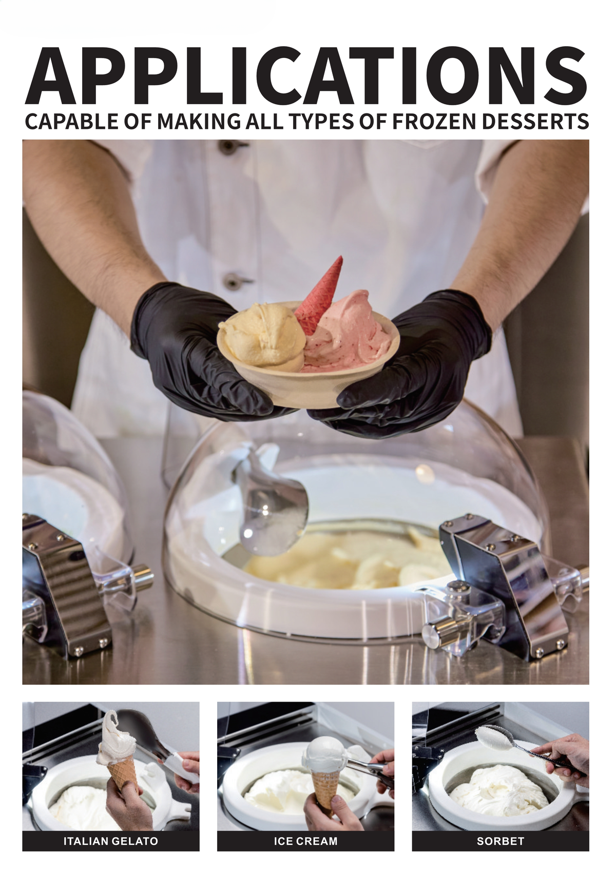All-in-One Gelato & Ice Cream Machine — Displayable Churning Freezer