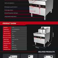 Commercial Induction Bun Steamer — 7-Hole, 18 kW image preview