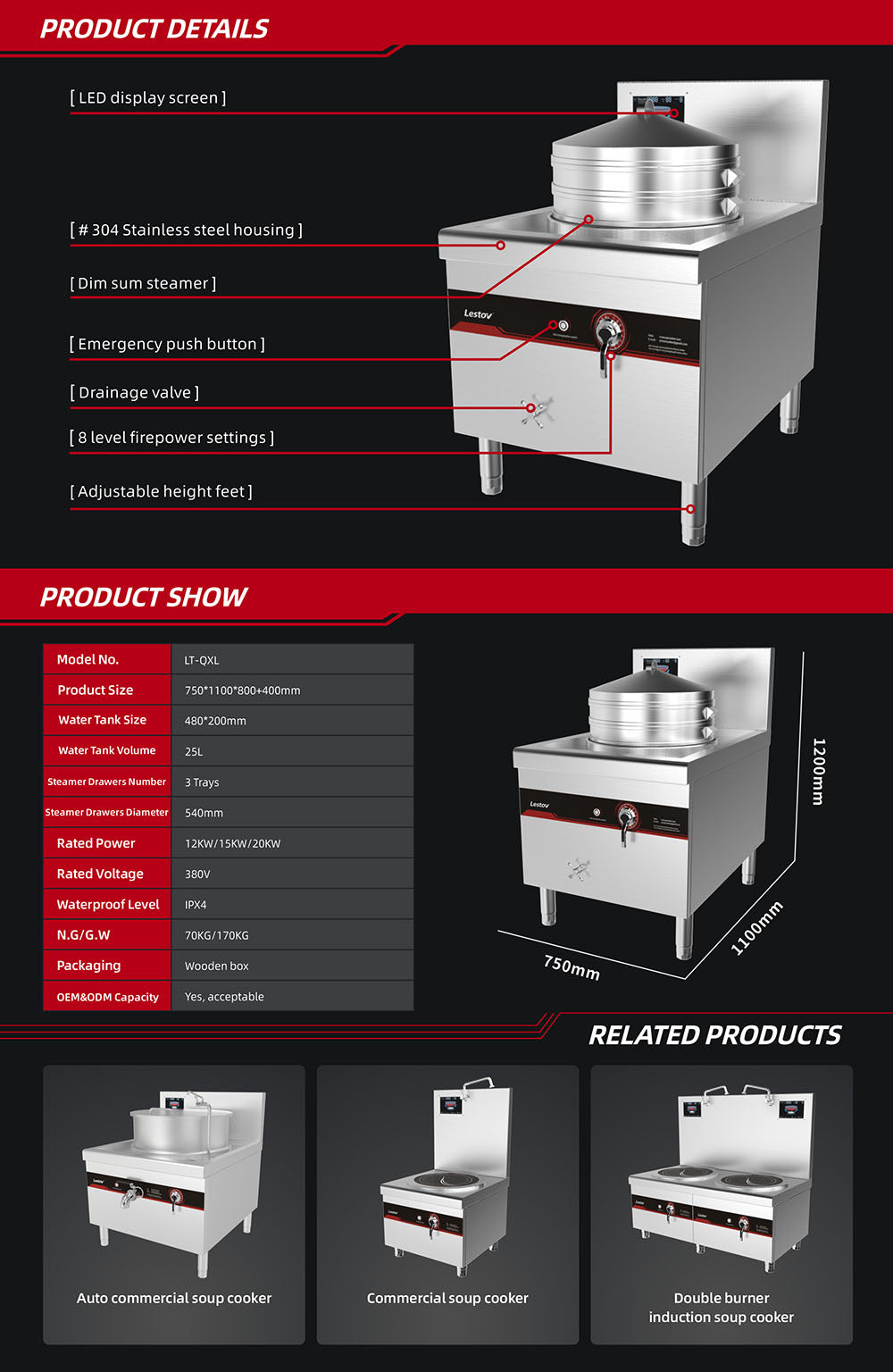 Commercial Induction Bun Steamer — 7-Hole, 18 kW