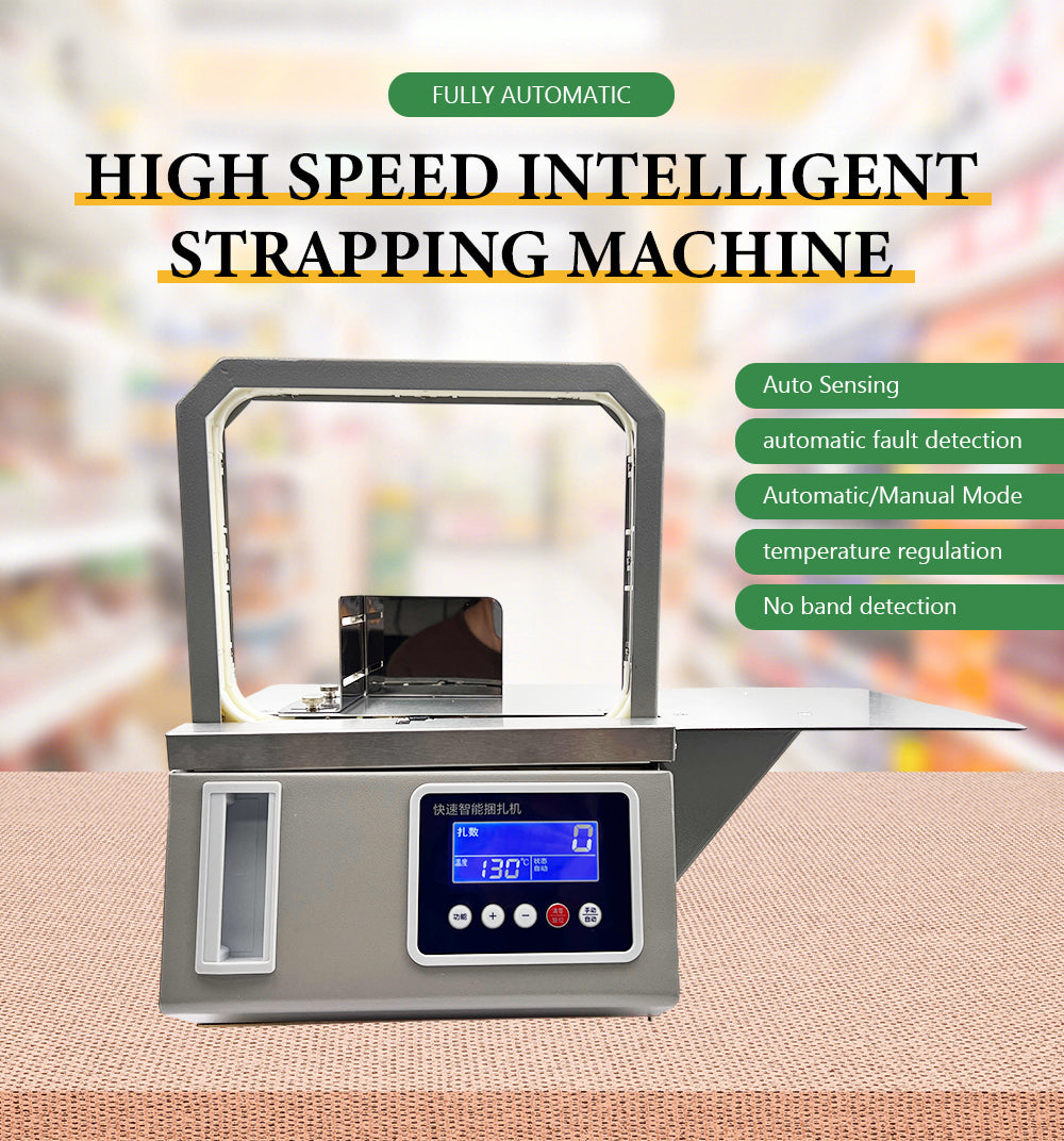 Automatic Tabletop Strapping Machine — PP/PET Banding