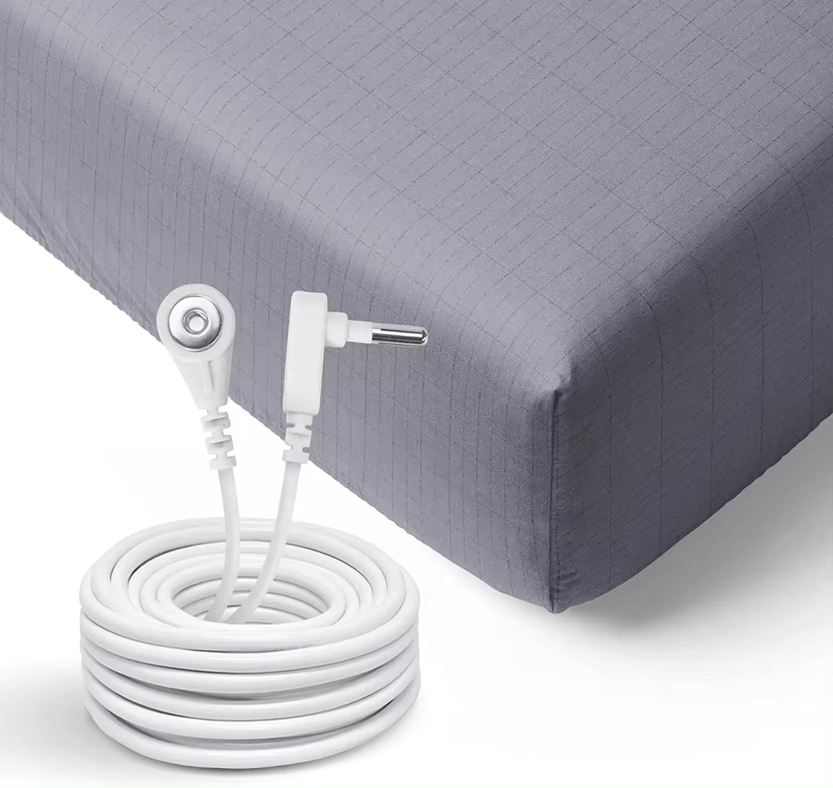 Organic Cotton Grounding Fitted Sheet — Silver-Fiber Earthing