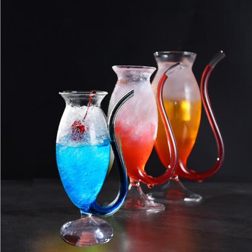 Borosilicate Glass with Built-In Straw