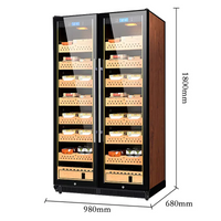 Aperçu : Armoire à cigares professionnelle à double porte vitrée — 3 800 cigares