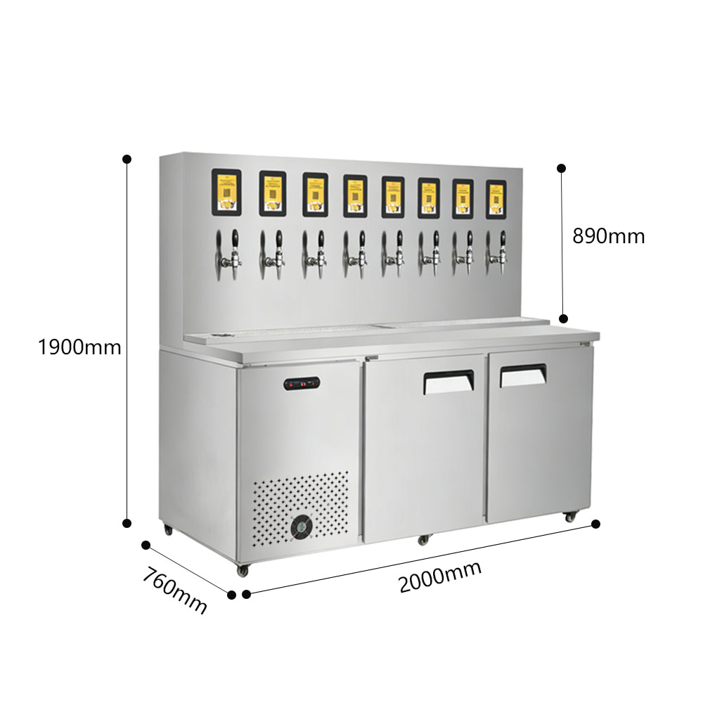 Commercial Draft Beer Kegerator — Dual Cooling, 2–12 Tap