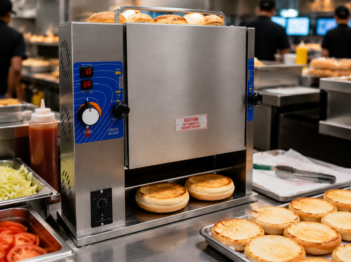 Conveyor Bun Toaster — Vertical, Adjustable Speed