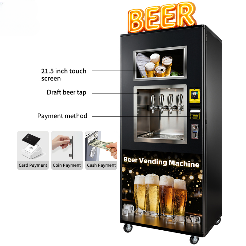Self-Service Beer & Drink Vending Machine — 21.5" Touchscreen