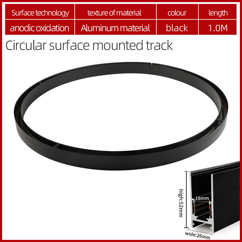 Circular Magnetic LED Track Light System — 48V, Dimmable