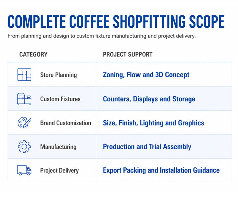 Turnkey Cafe Fitout — Custom Counter, Back Bar & Display