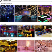 LED Glow Bar Table — RGB Illuminated Stainless Steel Cocktail Table image preview