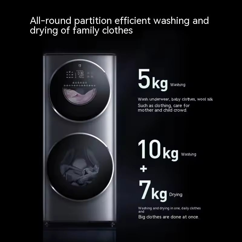 Dual-Drum Washer Dryer Combo — 15 kg Front-Load