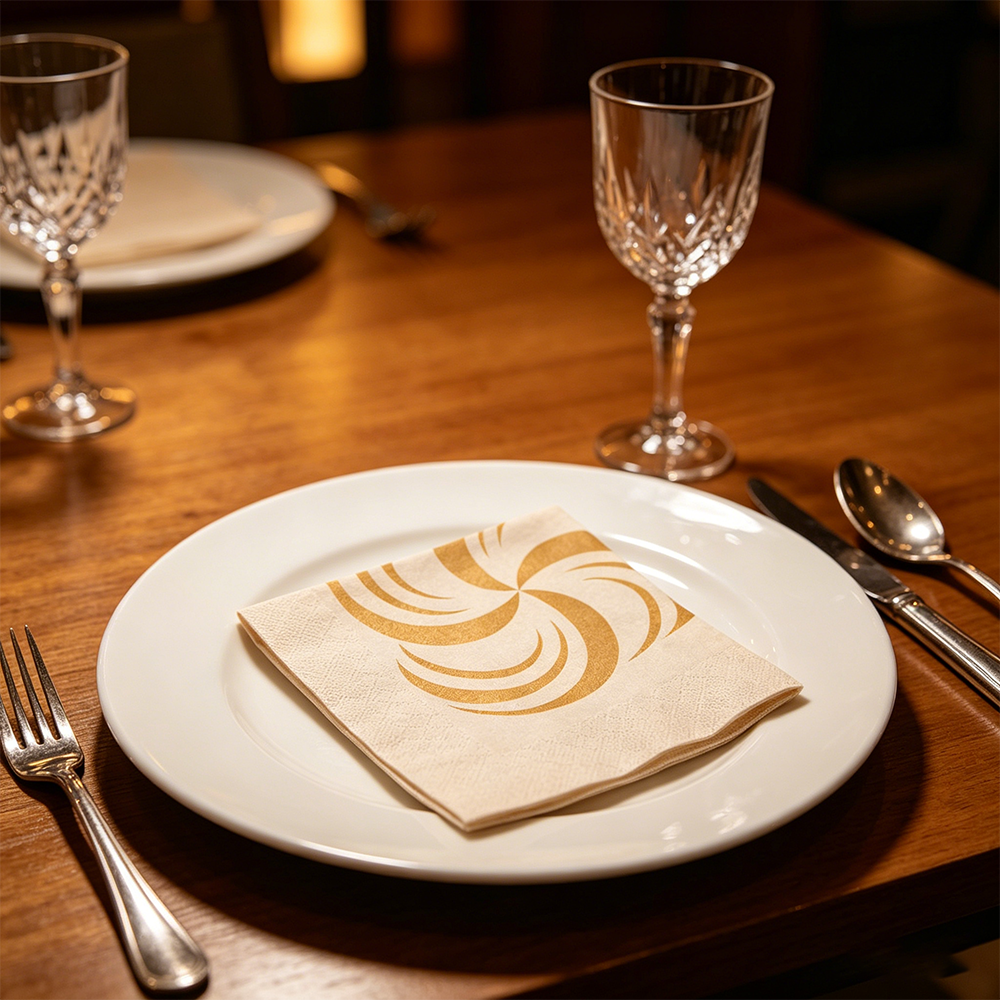 Custom Logo Cocktail Napkins — 2-Ply Wood Pulp, 1,000/Pack