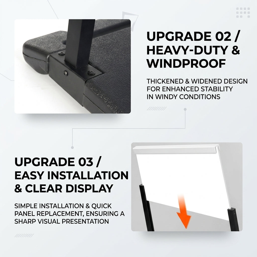 Foldable LED A-Frame Light Box — Double-Sided Sidewalk Sign
