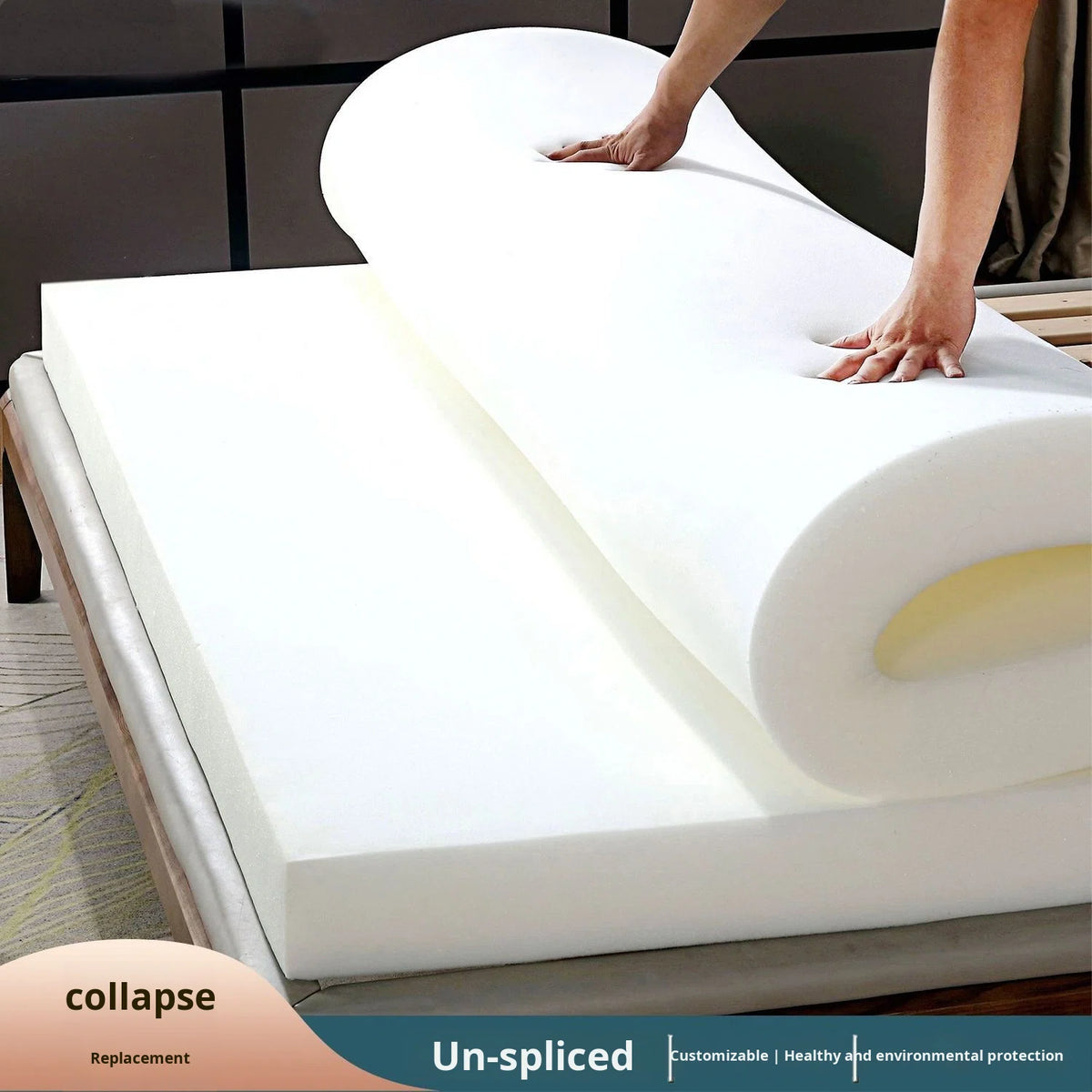 Foldable High-Density Foam Mattress Topper — Medium Firmness