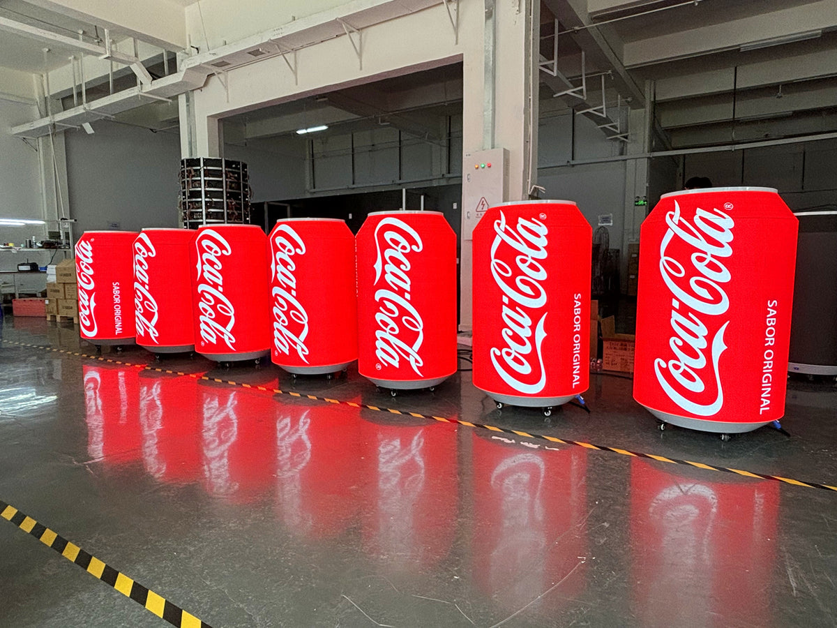 Can-Shaped Cylinder LED Video Display — Custom Digital Signage