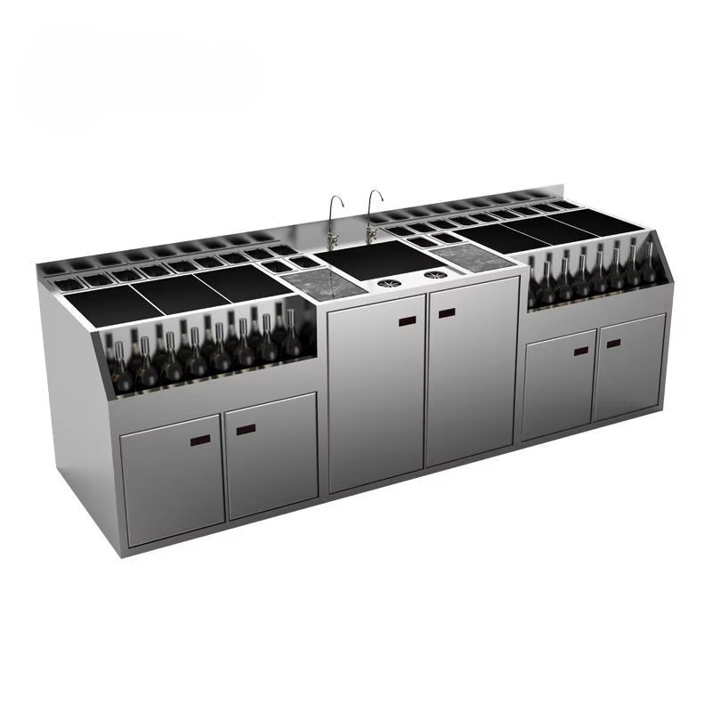 Custom Cocktail Bar Station — Refrigerated Underbar Workstation