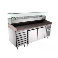 Refrigerated Prep Pizza Counter — 2-Door with Drawers image preview