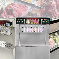 Commercial Soft Serve Ice Cream &amp; Slush Machine — 7 Flavors, 4 Cylinders image preview