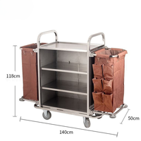 Housekeeping Cleaning Cart — Stainless Steel Maid Trolley image preview