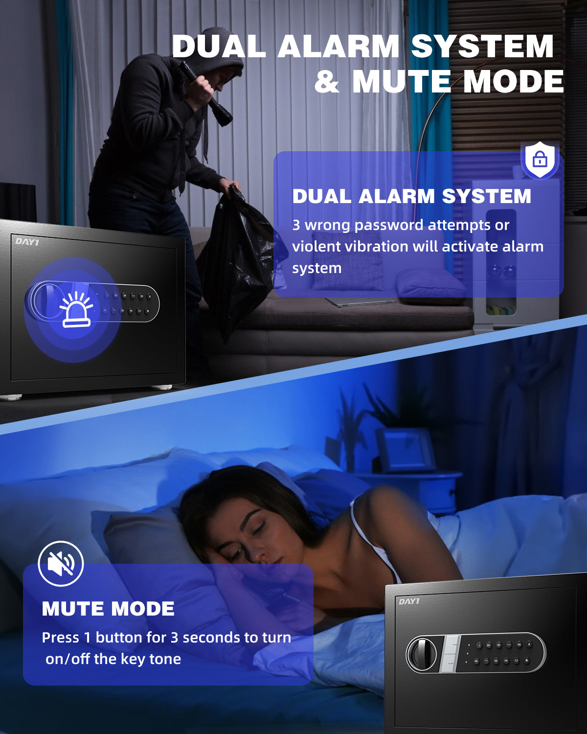 Digital Security Safe — Electronic Keypad & Key Lock