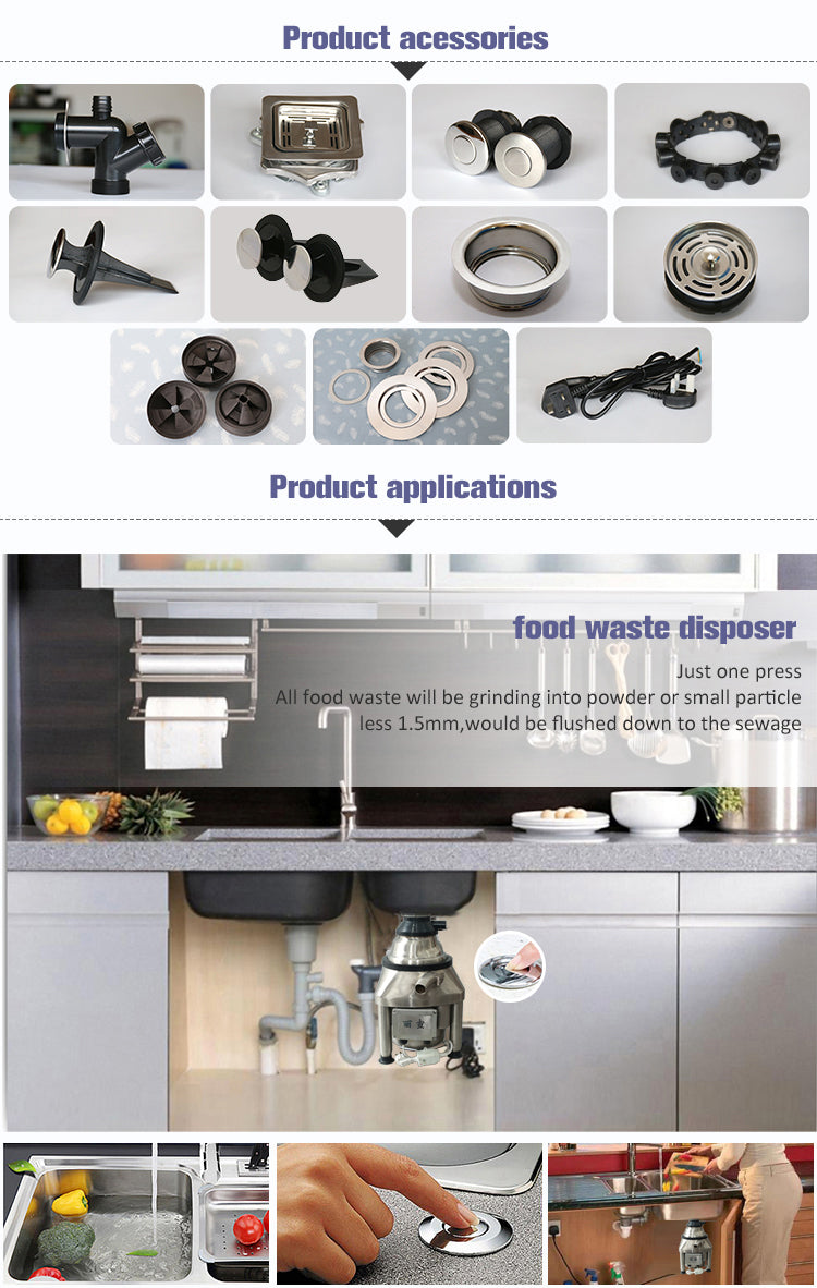 Commercial Food Waste Disposer — 1.2 HP Stainless Steel