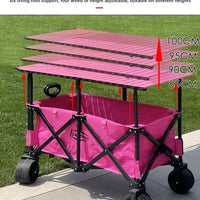 Folding Vending Cart with Adjustable Tabletop &amp; Umbrella Canopy image preview