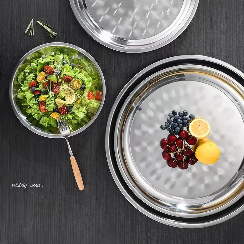 Round Stainless Steel Serving Platter