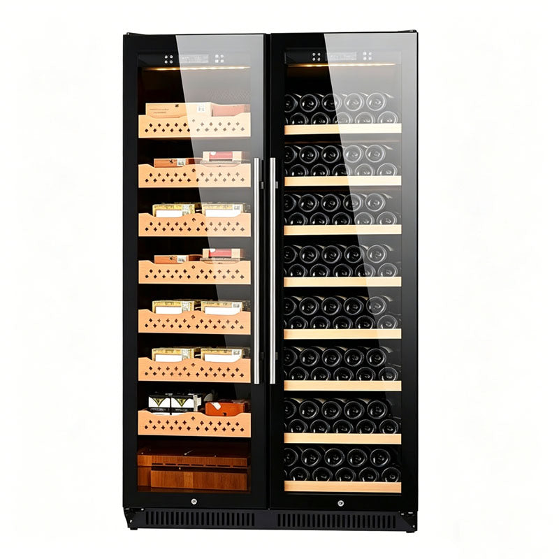 Constant-Temperature Double-Door Wine Cabinet with Built-In Ice Bar