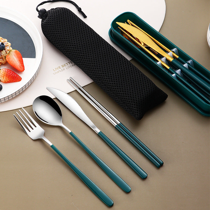 Stainless Steel Cutlery Set with Case — 4-Piece