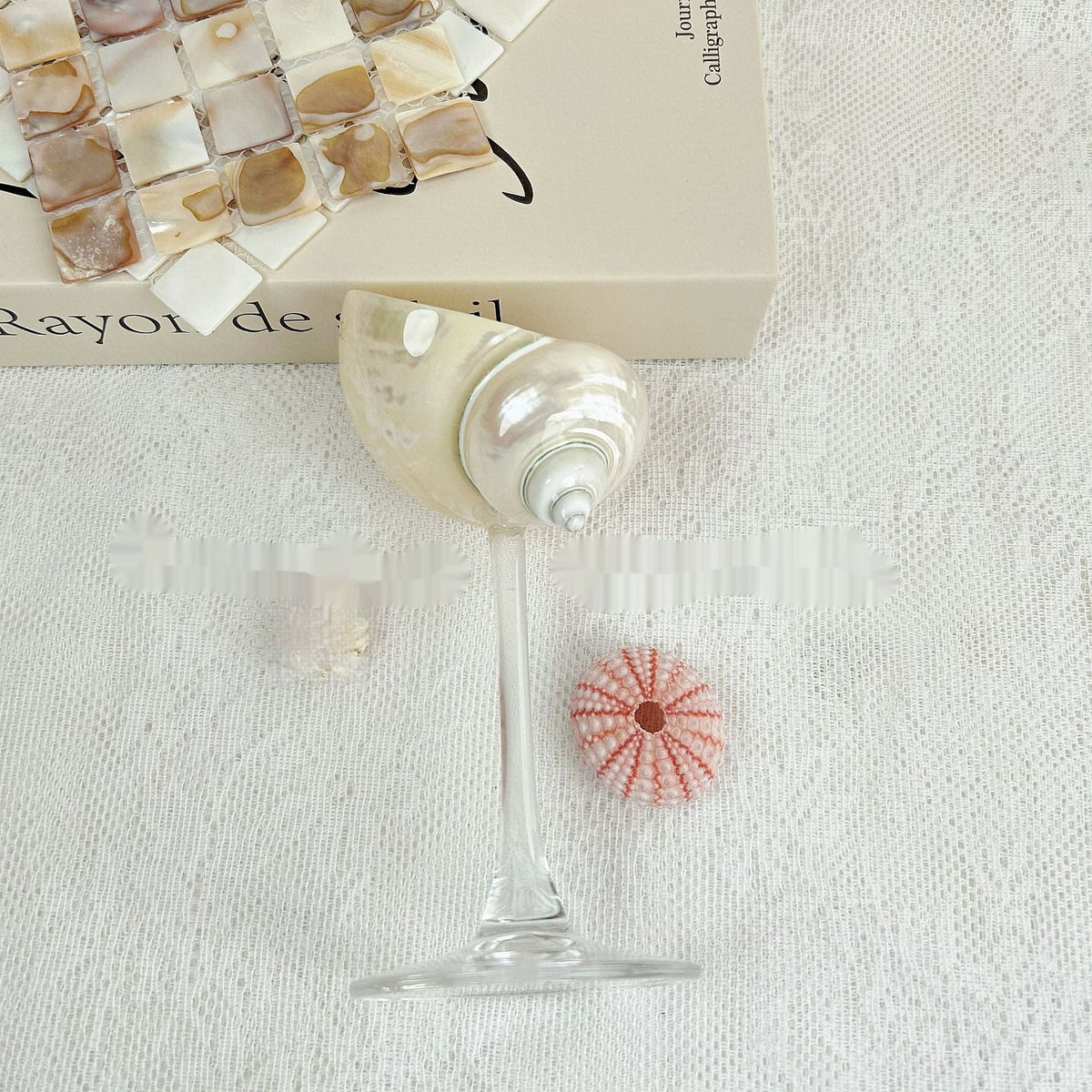 Handmade Shell Cocktail Glasses, height 11–16cm