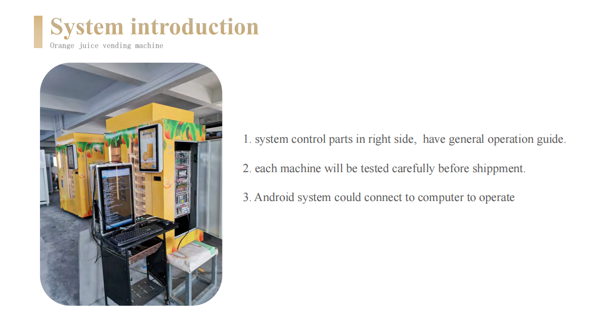 Automatic Fresh Orange Juice Vending Machine — Self-Cleaning, Refrigerated