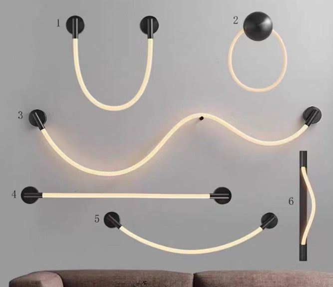 Minimalist LED Line Pendant Light — Silicone DIY Chandelier