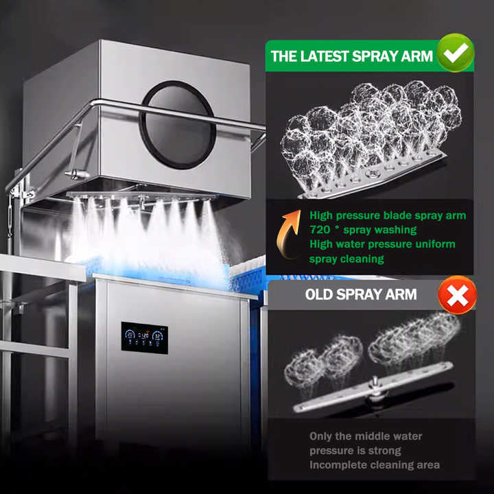 Commercial Hood Type Dishwasher High Configuration