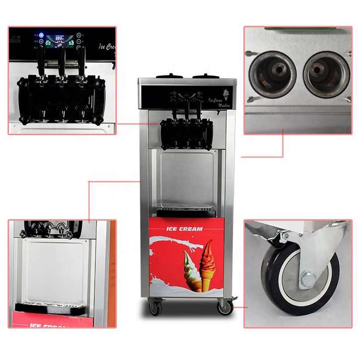 Professional Soft Serve Ice Cream Machine – For Yogurt, Milk – For Cafes & Restaurants