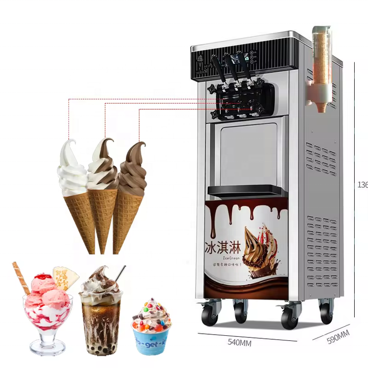Professional Soft Serve Ice Cream Machine – For Yogurt, Milk – For Cafes & Restaurants