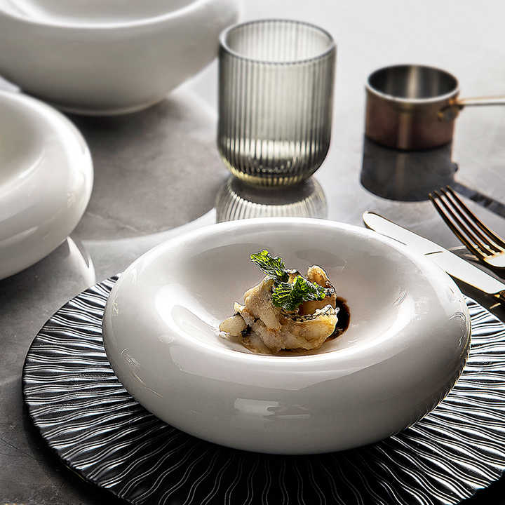 Creative White Ceramic Soup Bowls
