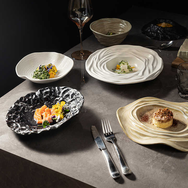 Japanese Antique Dishes Slant Plates