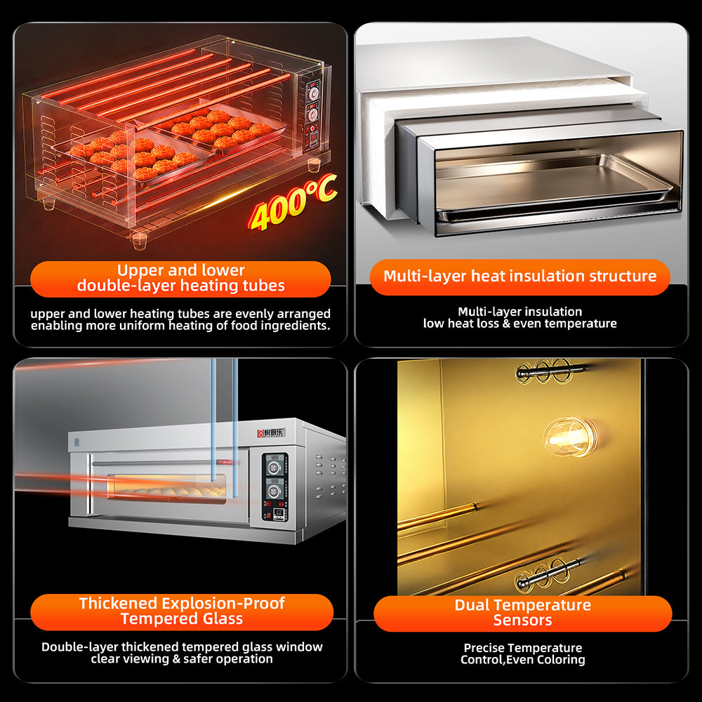 Commercial Electric Deck Oven — 3-Layer, 3-Tray