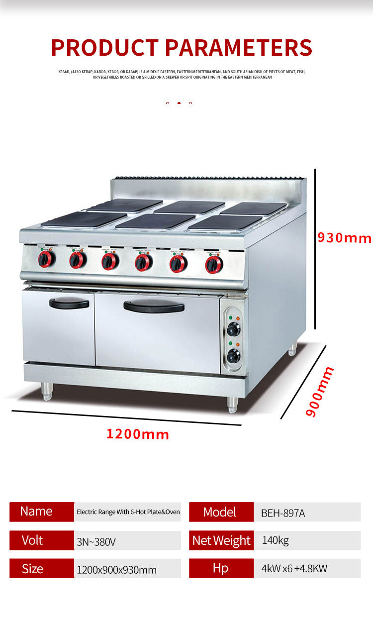 Electric 6-Burner Range with Oven