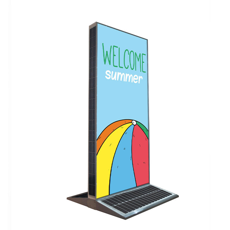 Solar-Powered Outdoor LED Light Box Sign — Double-Sided, Waterproof