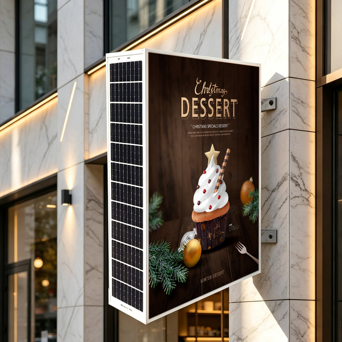 Solar-Powered LED Light Box — Outdoor Advertising Sign
