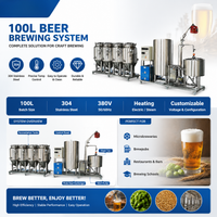 100L Craft Microbrewery System — Brewhouse &amp; Fermenters image preview