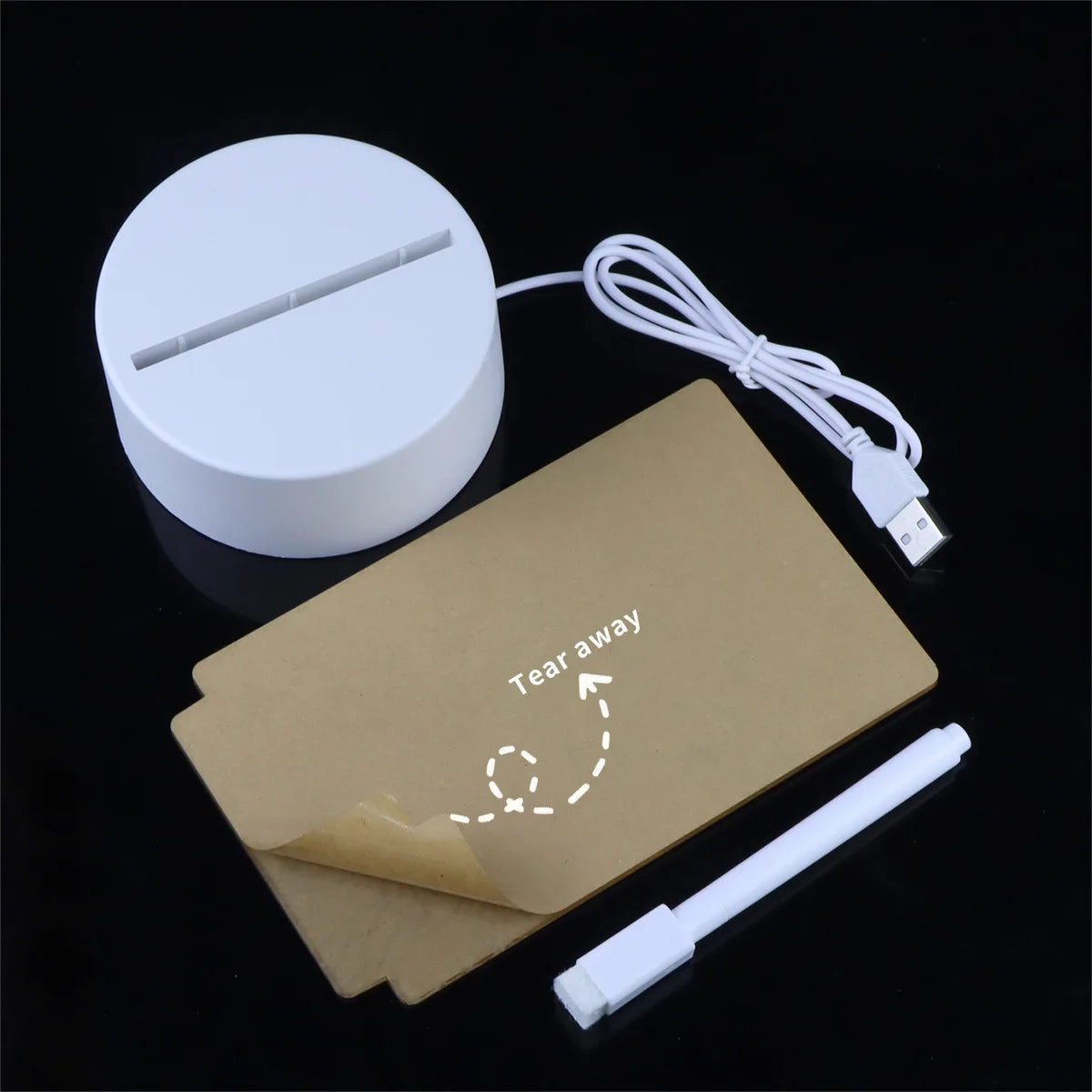 3D Acrylic LED Night Light — USB Warm-White Decorative Lamp