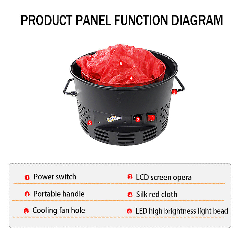 Artificial Silk LED Flame Light — 30 cm, Remote Control