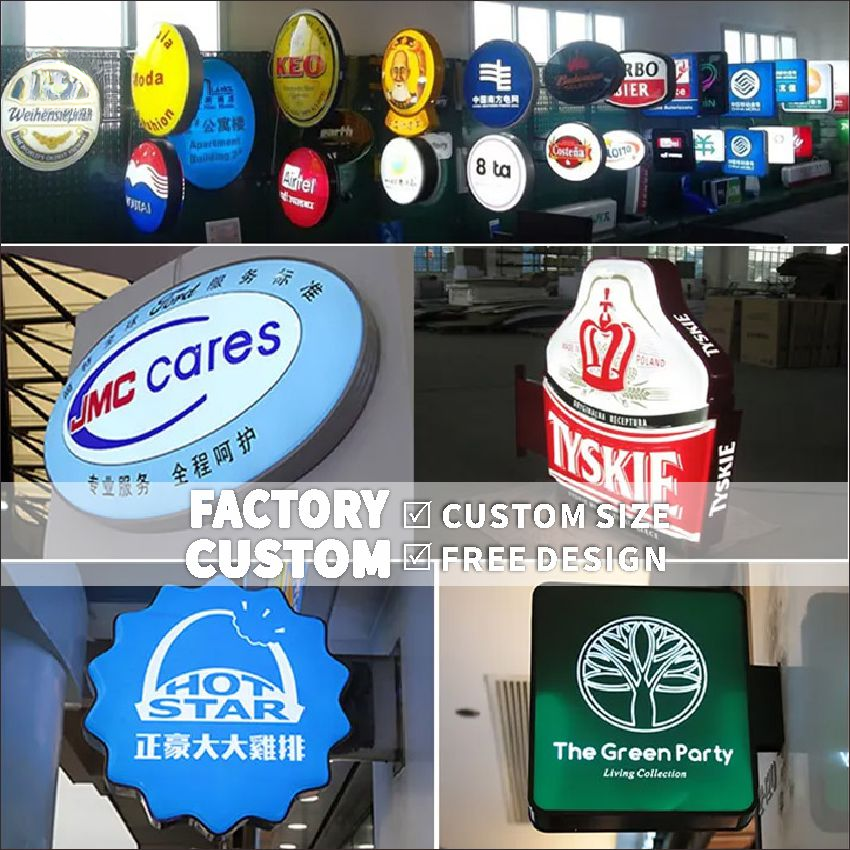 Custom Round LED Light Box Sign — Outdoor & Storefront