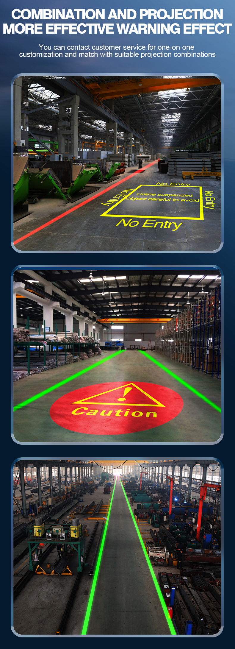Adjustable Yellow Safety Laser Projector — Boundary Warning Marking