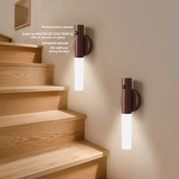 Magnetic Rechargeable LED Motion-Sensor Night Light with Wood Base image preview