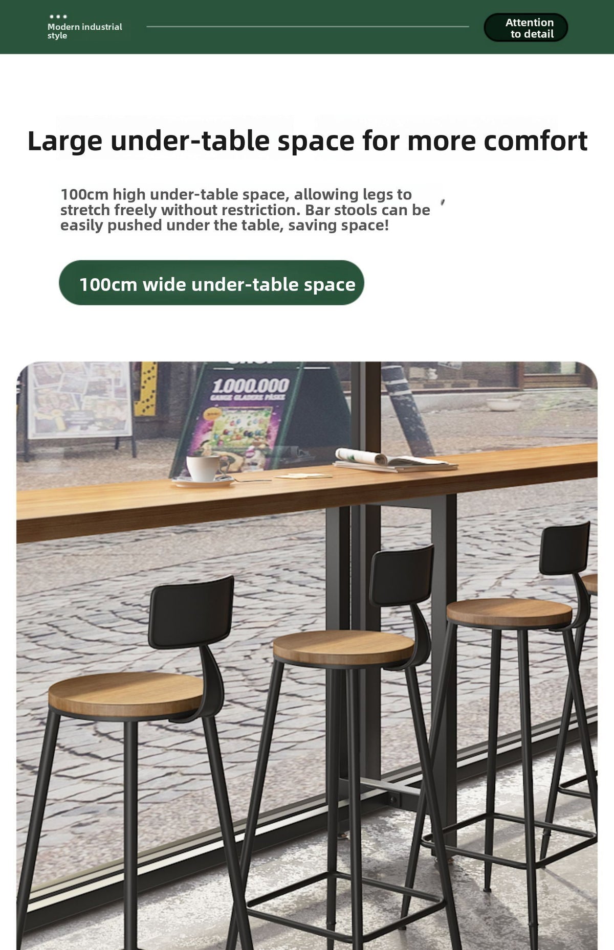 Commercial Bar Furniture Set — Solid Wood Tables & Bar Stools