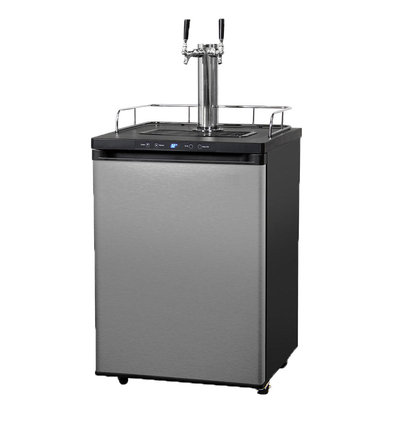 2-Tap Beer Kegerator — Stainless Steel