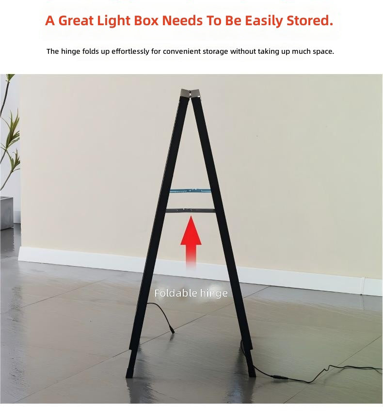 Foldable LED A-Frame Light Box — Double-Sided Sidewalk Sign