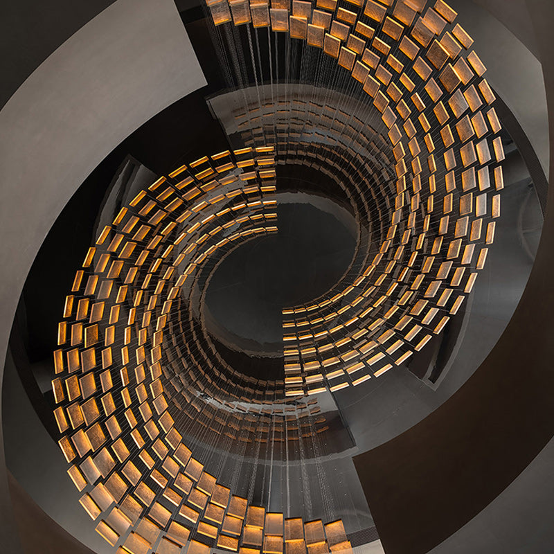 Modern LED Acrylic Chandelier — High-Ceiling Pendant